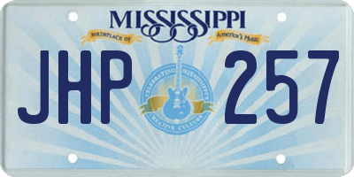 MS license plate JHP257