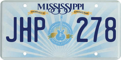MS license plate JHP278