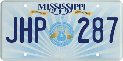 MS license plate JHP287