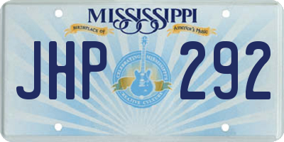 MS license plate JHP292