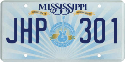 MS license plate JHP301