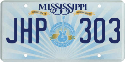 MS license plate JHP303