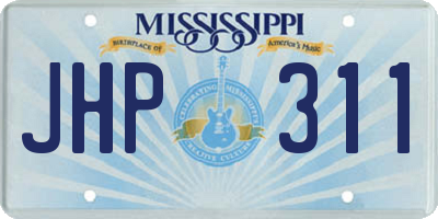 MS license plate JHP311
