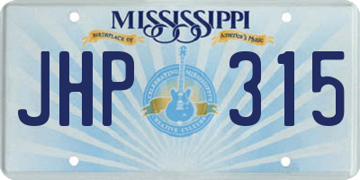 MS license plate JHP315