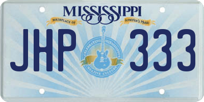 MS license plate JHP333