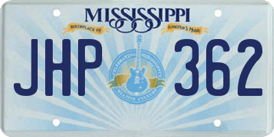 MS license plate JHP362