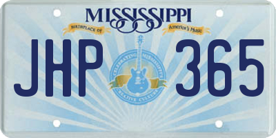 MS license plate JHP365