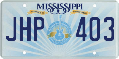 MS license plate JHP403