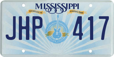 MS license plate JHP417