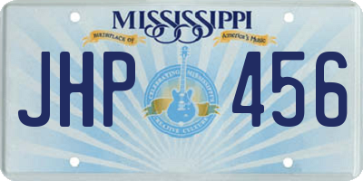 MS license plate JHP456