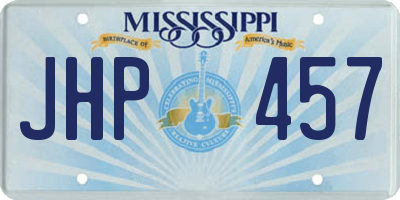MS license plate JHP457