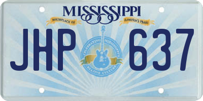MS license plate JHP637