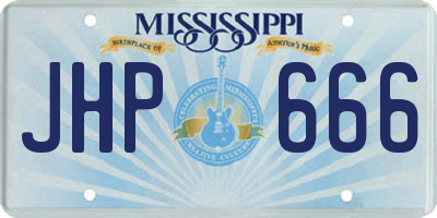 MS license plate JHP666