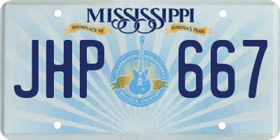MS license plate JHP667