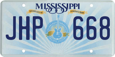 MS license plate JHP668