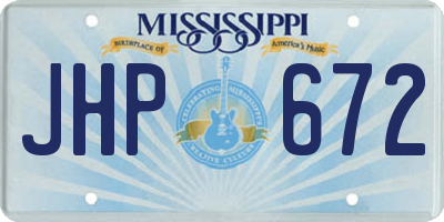 MS license plate JHP672