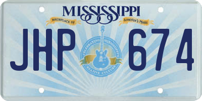 MS license plate JHP674