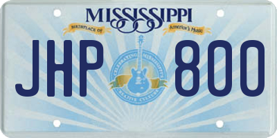 MS license plate JHP800