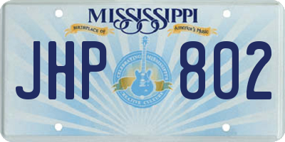 MS license plate JHP802