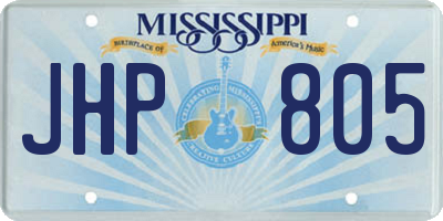 MS license plate JHP805