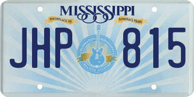 MS license plate JHP815