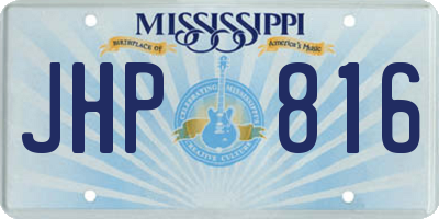 MS license plate JHP816