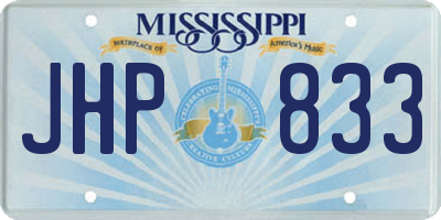 MS license plate JHP833