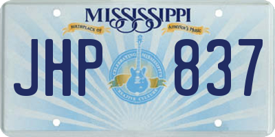 MS license plate JHP837