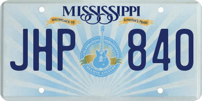 MS license plate JHP840
