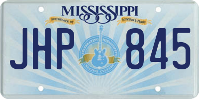 MS license plate JHP845