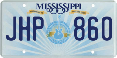 MS license plate JHP860