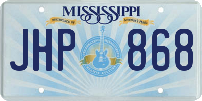 MS license plate JHP868