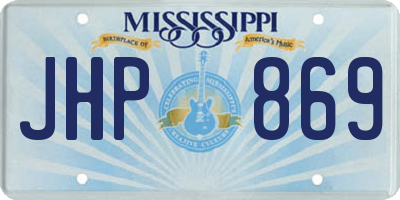 MS license plate JHP869