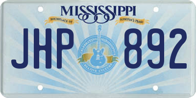 MS license plate JHP892