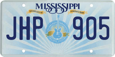 MS license plate JHP905