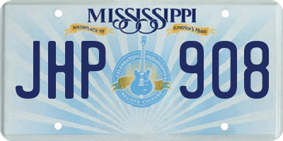 MS license plate JHP908