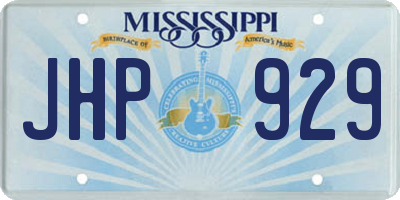 MS license plate JHP929