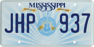 MS license plate JHP937