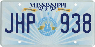 MS license plate JHP938