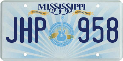 MS license plate JHP958