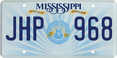 MS license plate JHP968