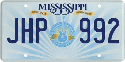 MS license plate JHP992