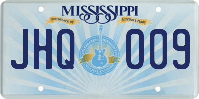 MS license plate JHQ009