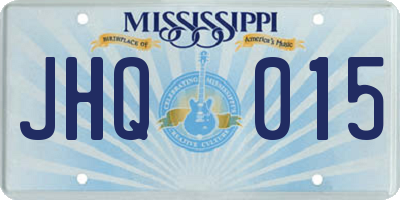 MS license plate JHQ015