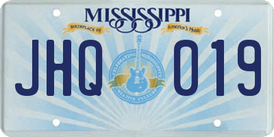 MS license plate JHQ019