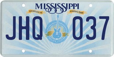 MS license plate JHQ037