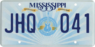 MS license plate JHQ041