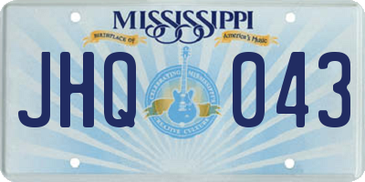 MS license plate JHQ043