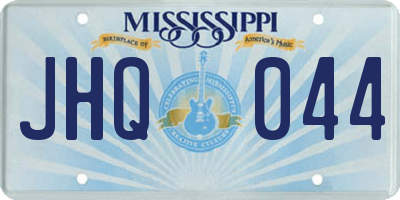 MS license plate JHQ044