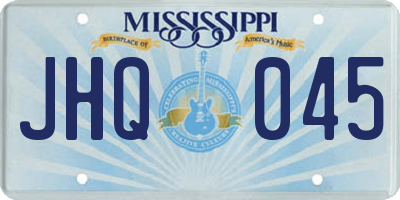 MS license plate JHQ045